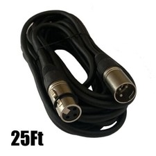 25Ft XLR Pro 3Pin Male Female Mic Microphone Audio Shielded Extension Cord Cable