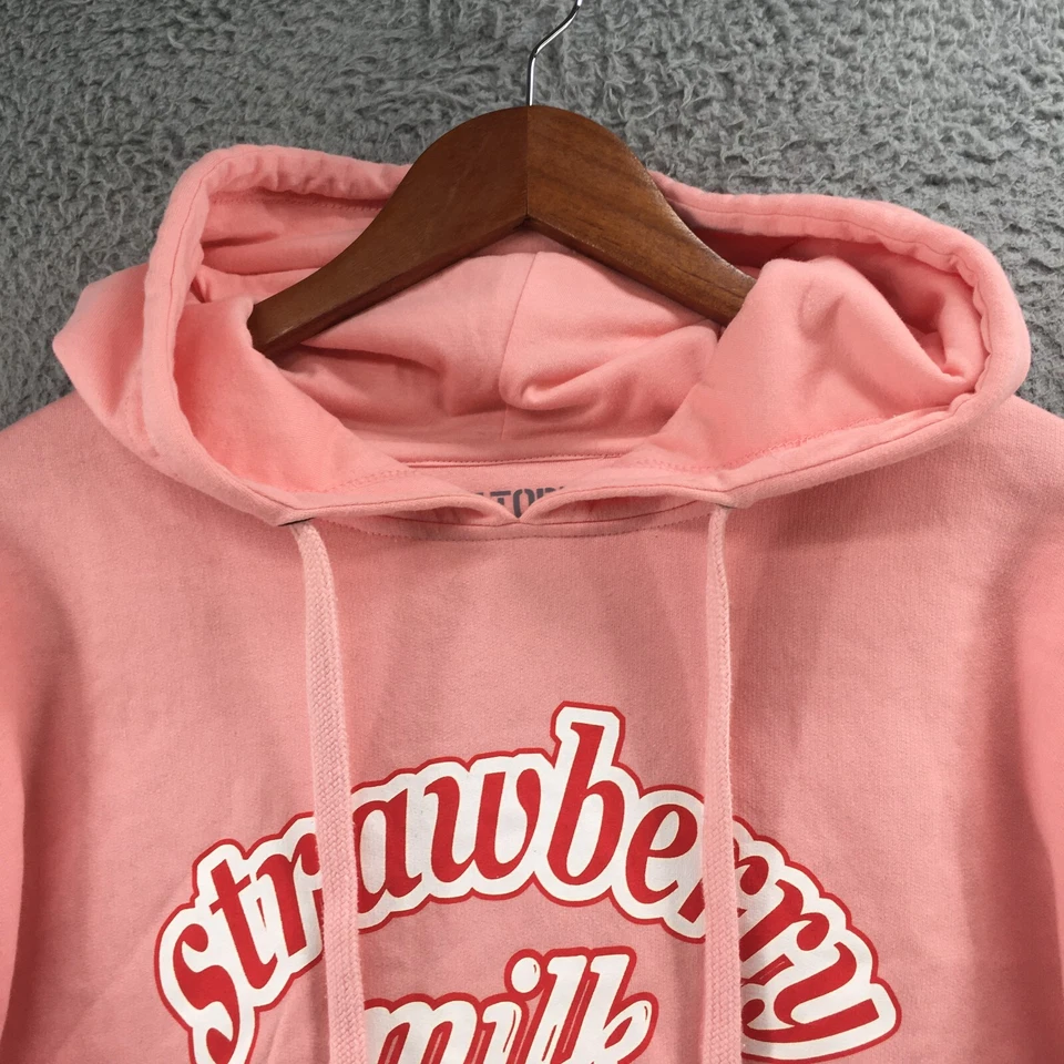 Hot Topic Sudadera con Capucha Mujer Pequeña Rosa Bolsillos Frontales Mangas Largas Informal Foto 3 de 4