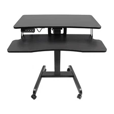 Electric 31.5x25" Stand Up Desk Workstation, Black Table Top, Black Frame SALE