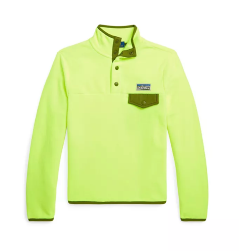 NWT POLO RALPH LAUREN $125 Big Boys Brushed Fleece Pullover, Safety Yellow, S(8) - Picture 1 of 3
