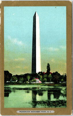 Washington Monument Washington D.C. Gold Border Series Undivided Postcard