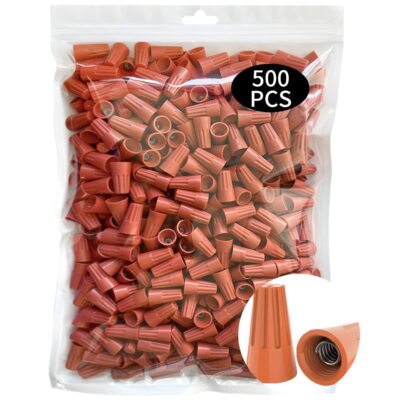 500PCS Wire Screw Terminal Caps Orange Twist-On Electric Wire Connectors Bulk