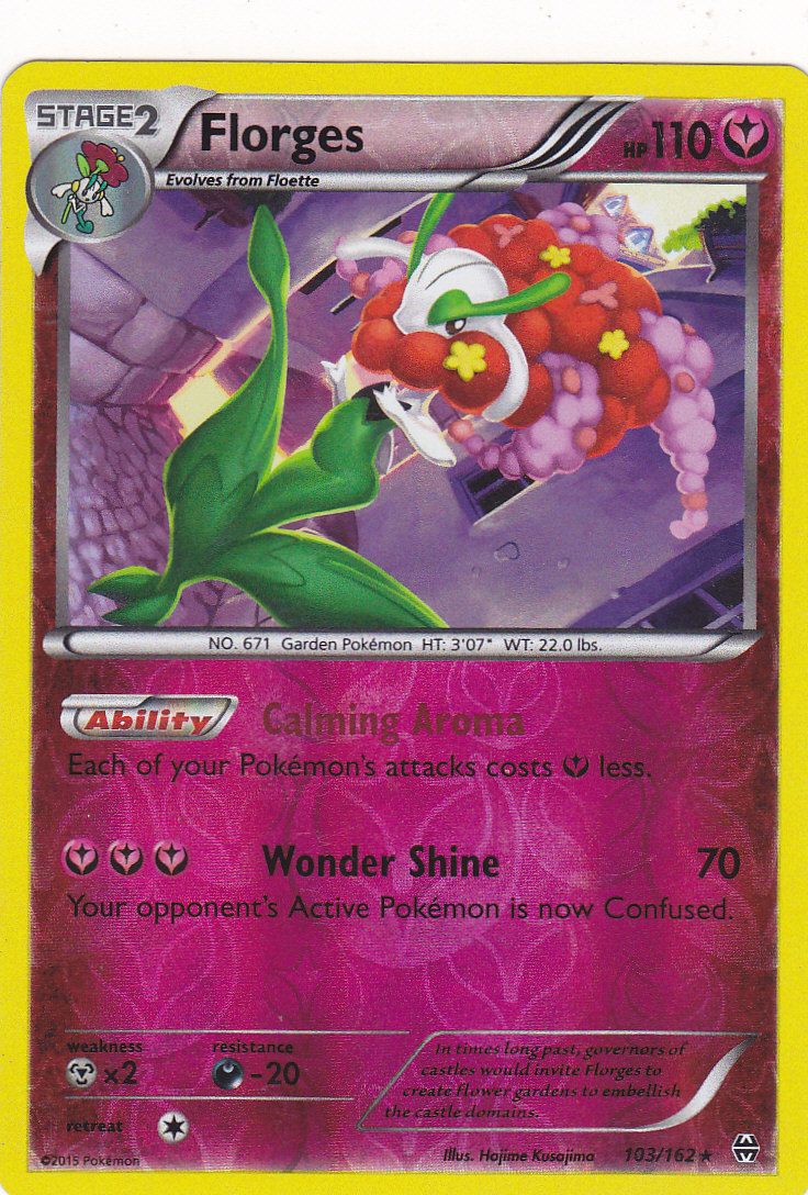 POKEMON FLORGES REVERSE FOIL CARD FREE SHIPPING