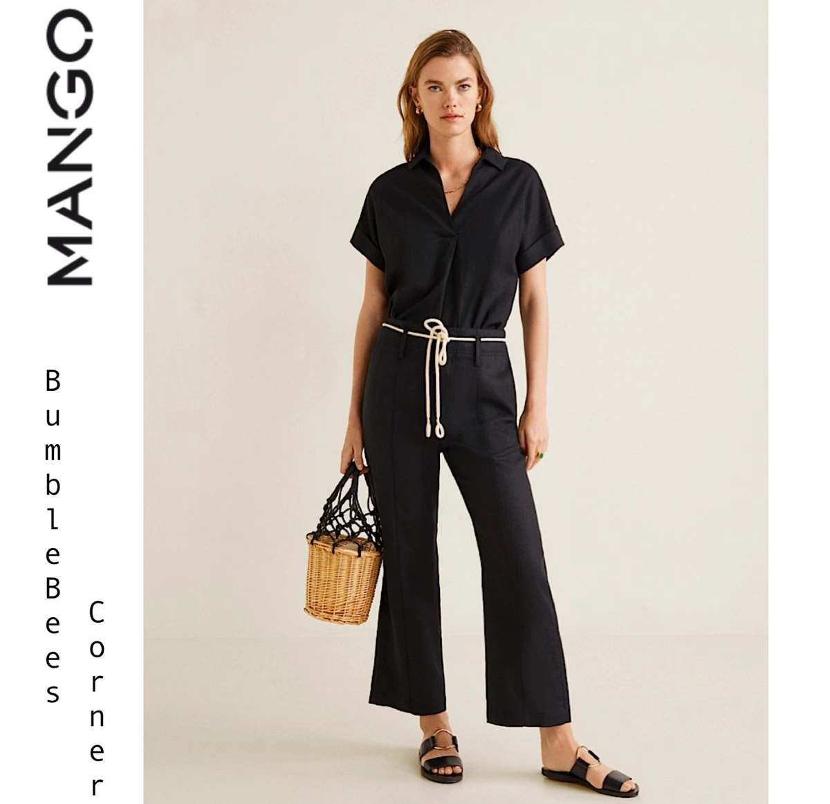 Bamboo basket shop bag