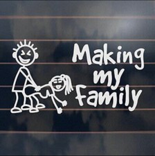 *6” Making My Stick Family Your Mom Divertido Troquelado Vinilo Ventana Calcomanía Adhesiva