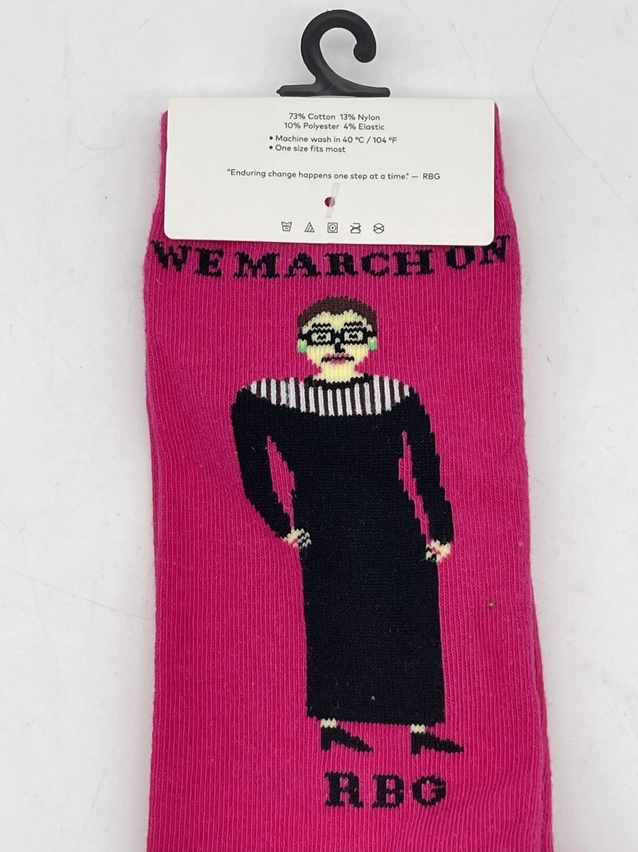 Chaussettes Maggie Stern Stitches - Hommage à RBG Ruth Bader Ginsburg - Neuf Avec Étiq.