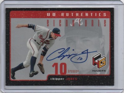 1999 Upper Deck HoloGrFX Chipper Jones UD Authentics Signatures on 