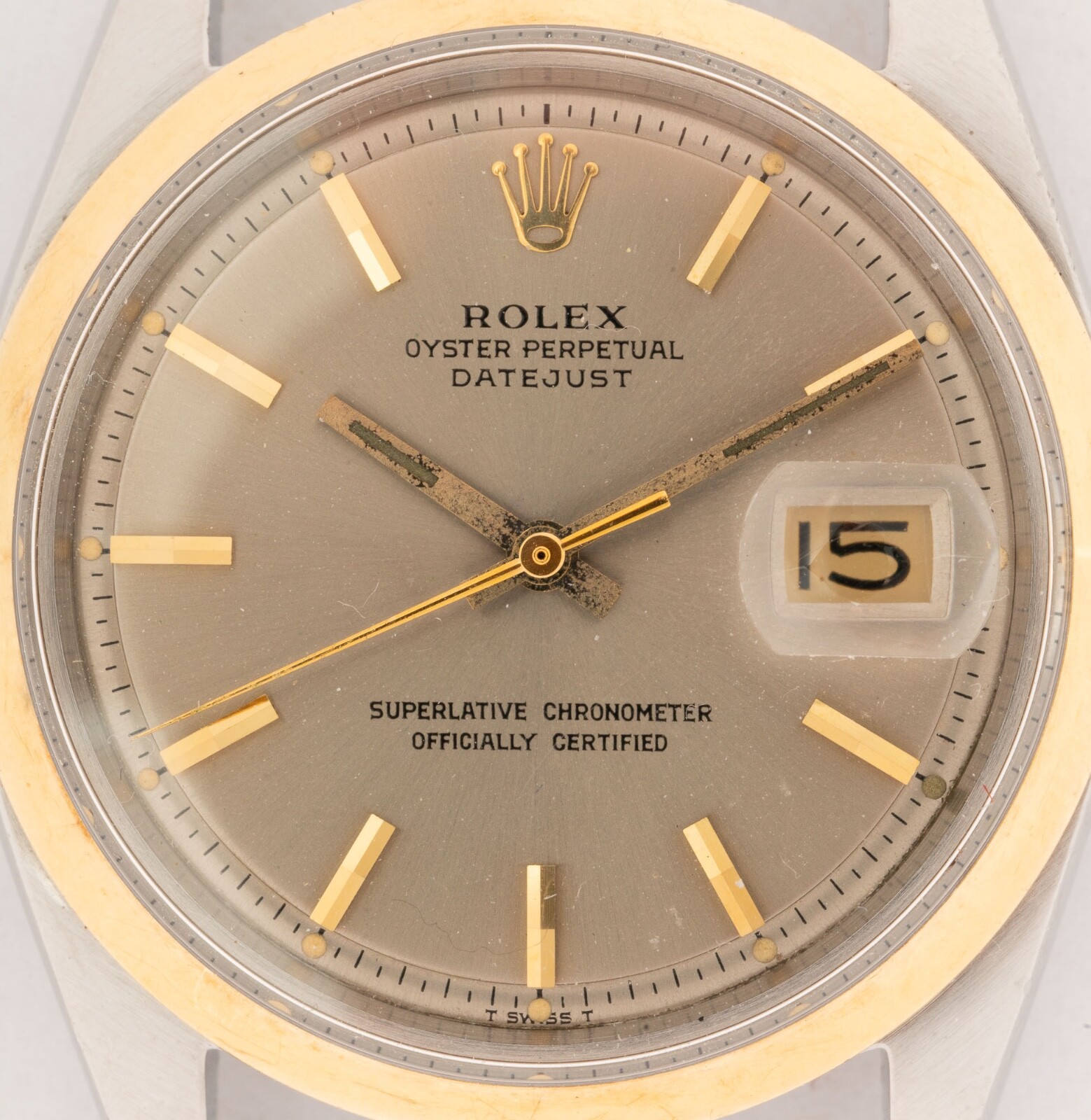 Vintage 1968 Rolex Datejust Ref 1600 Cal 1570 Gold & Steel Man's Watch