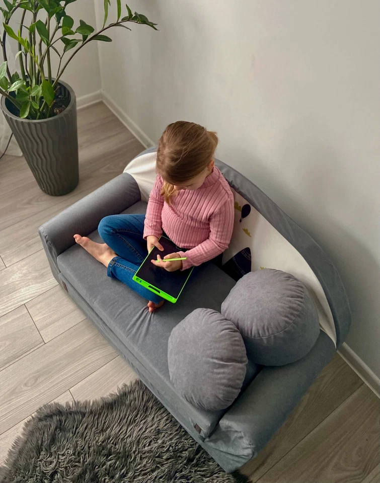 Spielsofa Mini Kindersofa mit Bettfunktion Schlafsofa Couch Faltbar Kinder 3in1 - Bild 2 von 4
