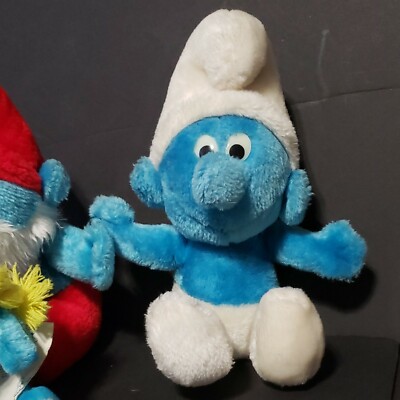 ぬいぐるみ・マスコット 1979-1981 I Smurf You Plush Lot of 3 Vintage Plush Smurf Plush 1979 Papa Smurf 1981 Smurfette