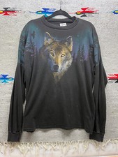 Vintage 90s Wolf Mountains Long Sleeve T shir...