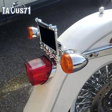 LED Turn Signal License Plate Relocation Kit For Harley Fat Boy Sportster 1200