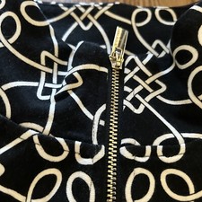 Anne Klein Pullover Zip Neck Mock Turtleneck Top Medium Black White Pattern NWT