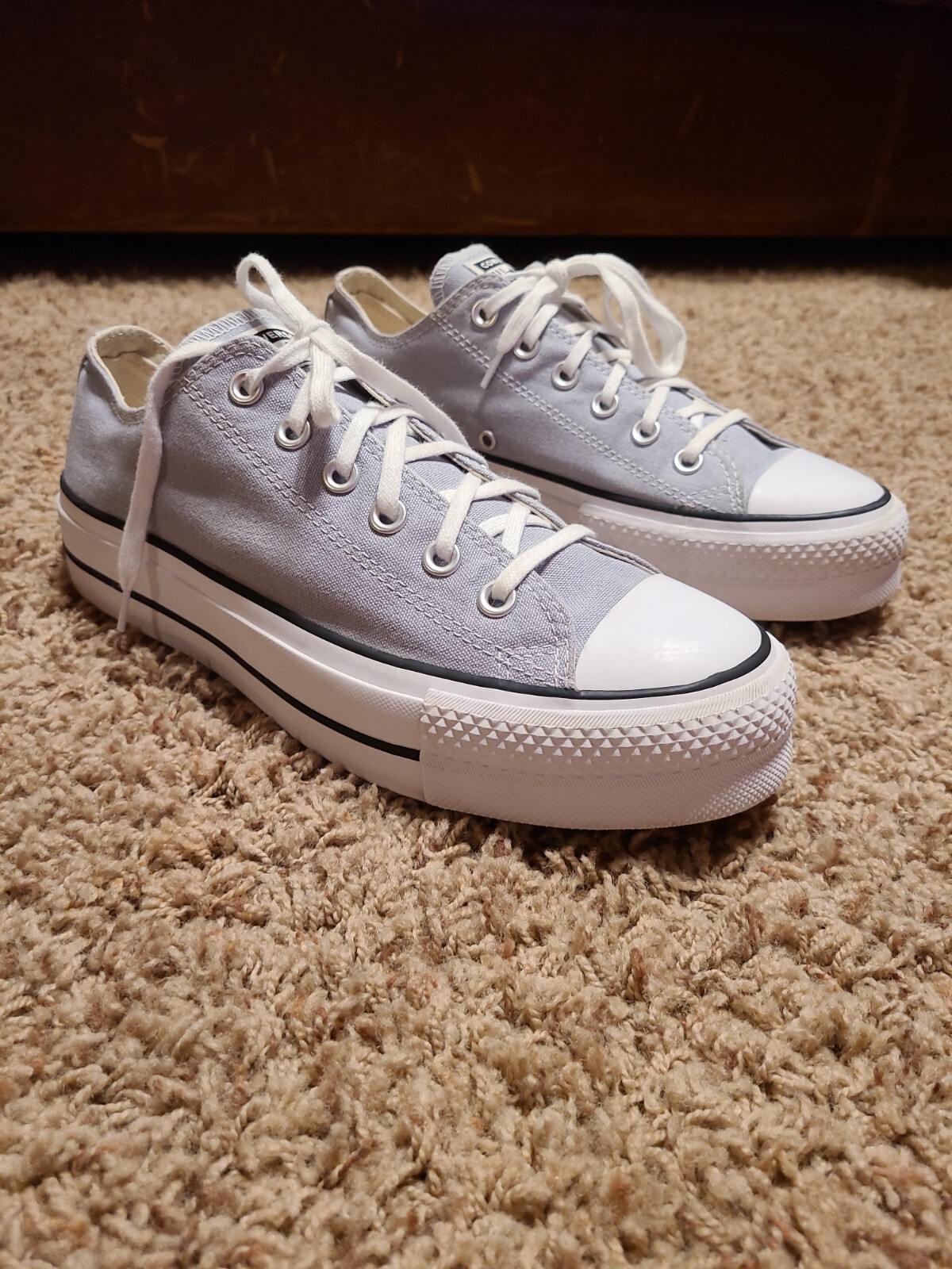 EUC LN Converse Chuck Taylor All Star Low top Platform 566757C Size 9 USA  Grey | eBay