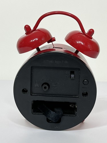 Pottery Barn Kids Red Battery Operated Double Bell Metal Alarm Clock With Snooze - Picture 3 of 8