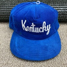 Kentucky Wildcats Hat Corduroy Script Strapback Cap Blue University jersey VTG