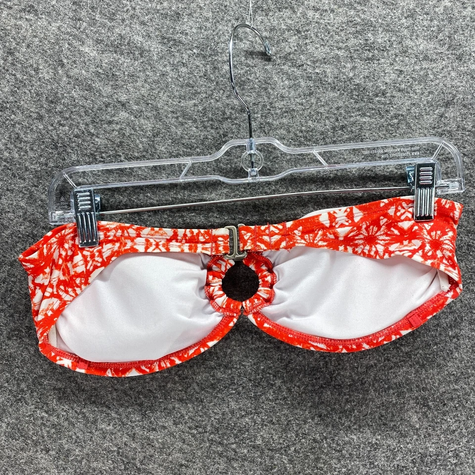 Converse All Star Bikini Top Women M Medium Red Geometric Nylon Lined Strapless - Image 2 of 4
