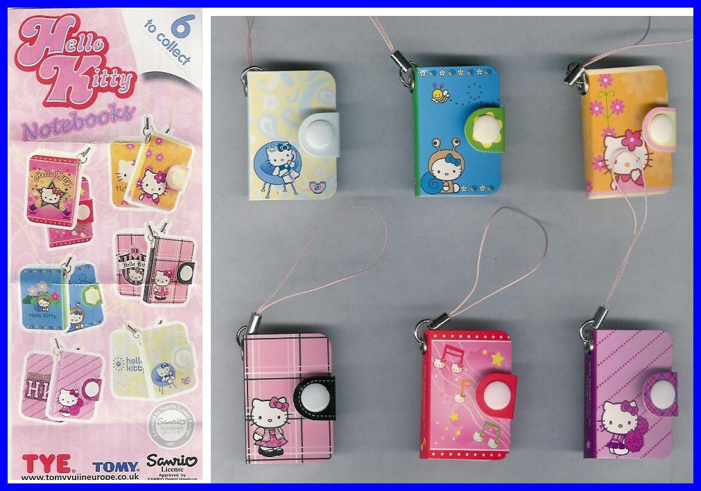 HELLO KITTY 6-Pack 4cm Notebooks with Phone Charms