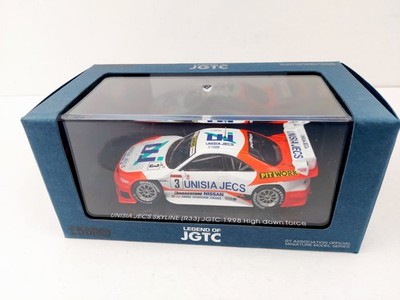 Rare - EBBRO 44255 - 1:43 - NISSAN SKYLINE UNISIA JECS LEGEND OF JGTC #3 (1998)