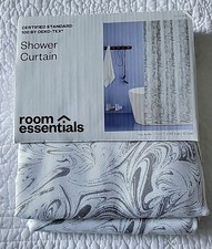 Room Essentials Shower Curtain Gray Marble 72"x72" New