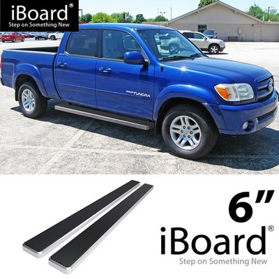 APS Running Board Side Step Bars 6in Silver Fit Toyota Tundra Double Cab 04-06