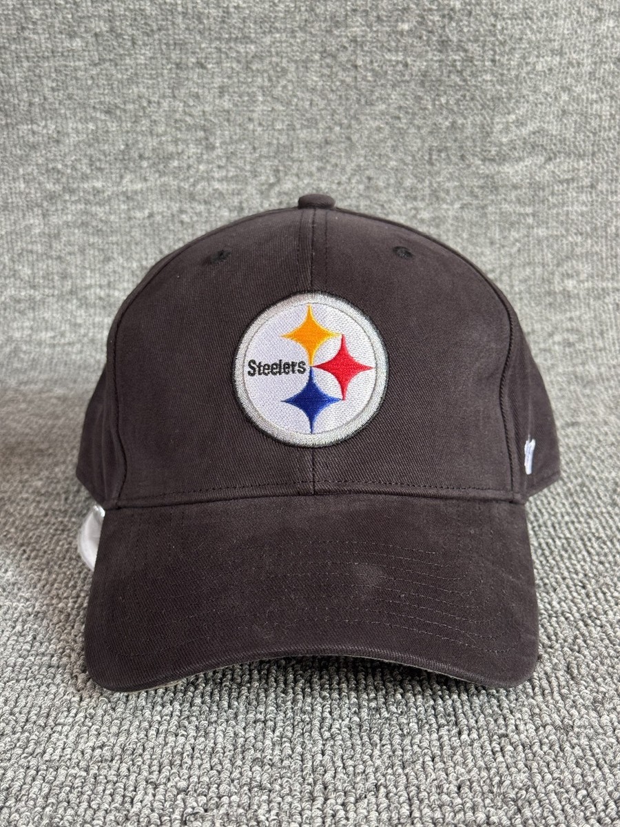 '47 Brand Pittsburgh Steelers Dad Hat Strapback Black Curved Brim Cap