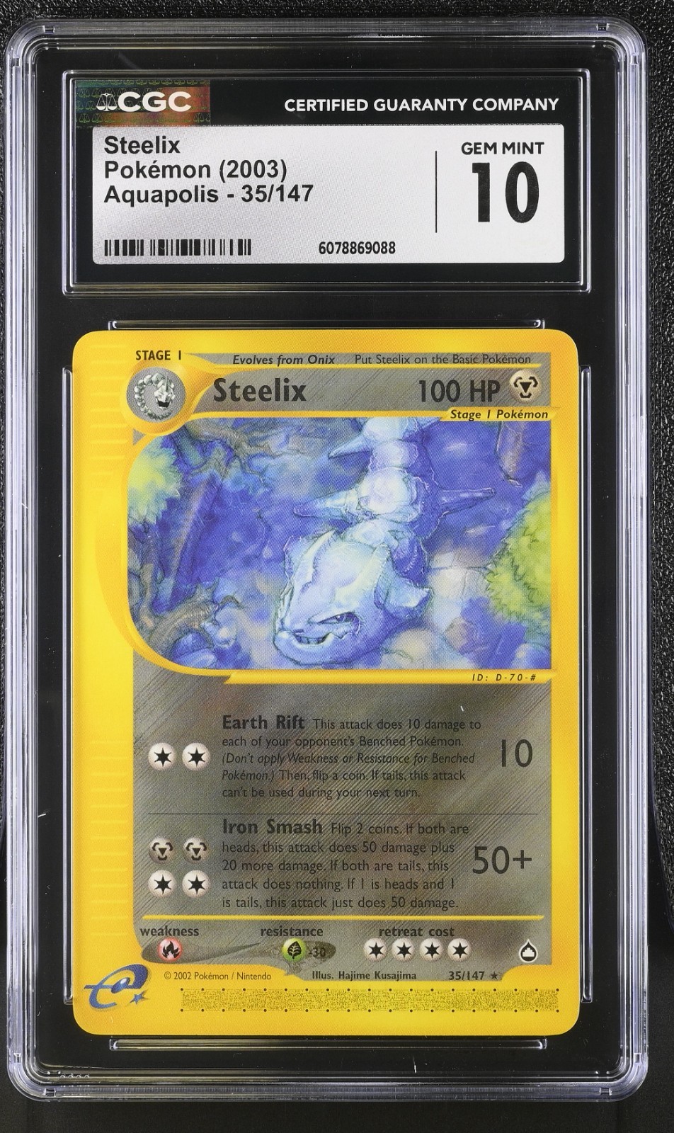 CGC 10 Steelix 35/147 Aquapolis 2003 Pokemon Card