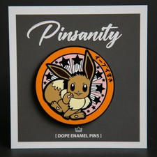 Eevee Premium Japanese Circle Pin - Fast Shipping from USA - Brooch - Pokemon