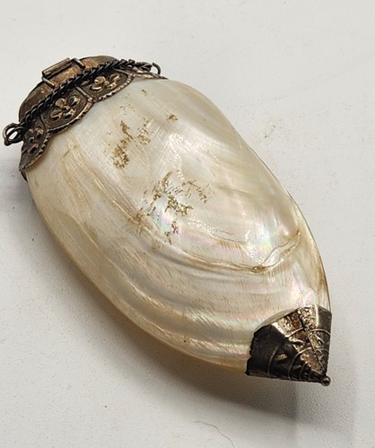 Antique Mother Of Pearl Chatelaine Scent Bottle - Picture 6 of 6