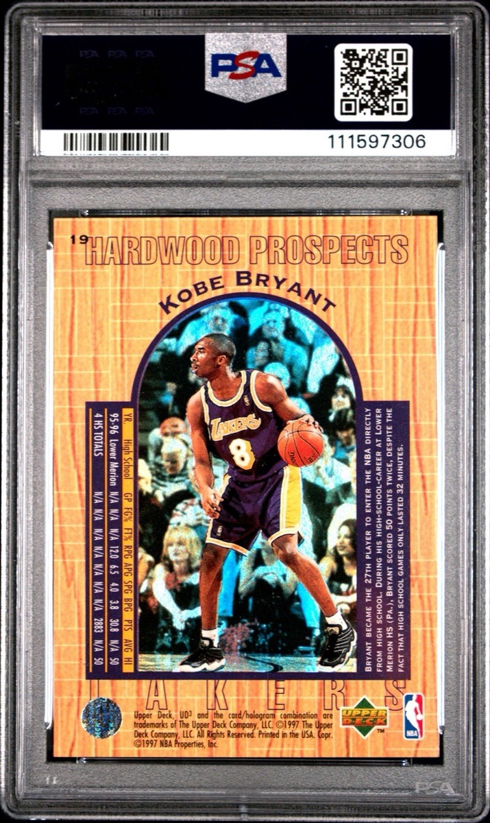 Kobe Bryant 1996-97 Upper Deck UD3 Hardwood Prospects #19