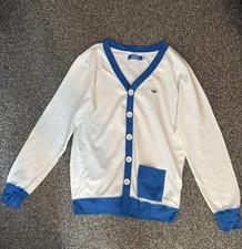 Adidas Originals Men's White/Blue Cardigan Size Medium (Rare)