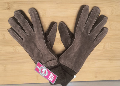 Genuine Brown Leather Gloves Ladies Size M Winter Classic Paris Accessories NEW