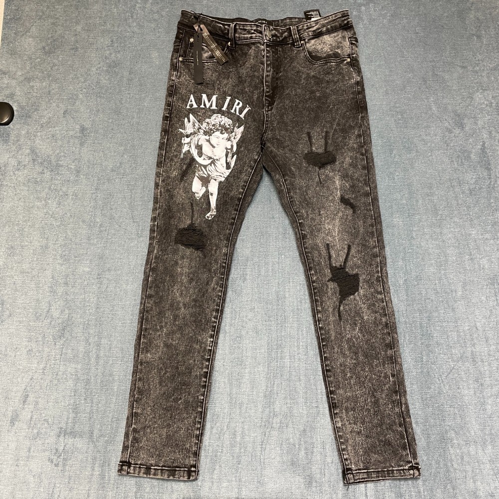 Amiri Skinny Jeans Mens 34 Black Denim Cotton Stretch Cherub