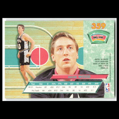 David Wood #359 1992 Fleer Ultra San Antonio Spurs Basketball Card