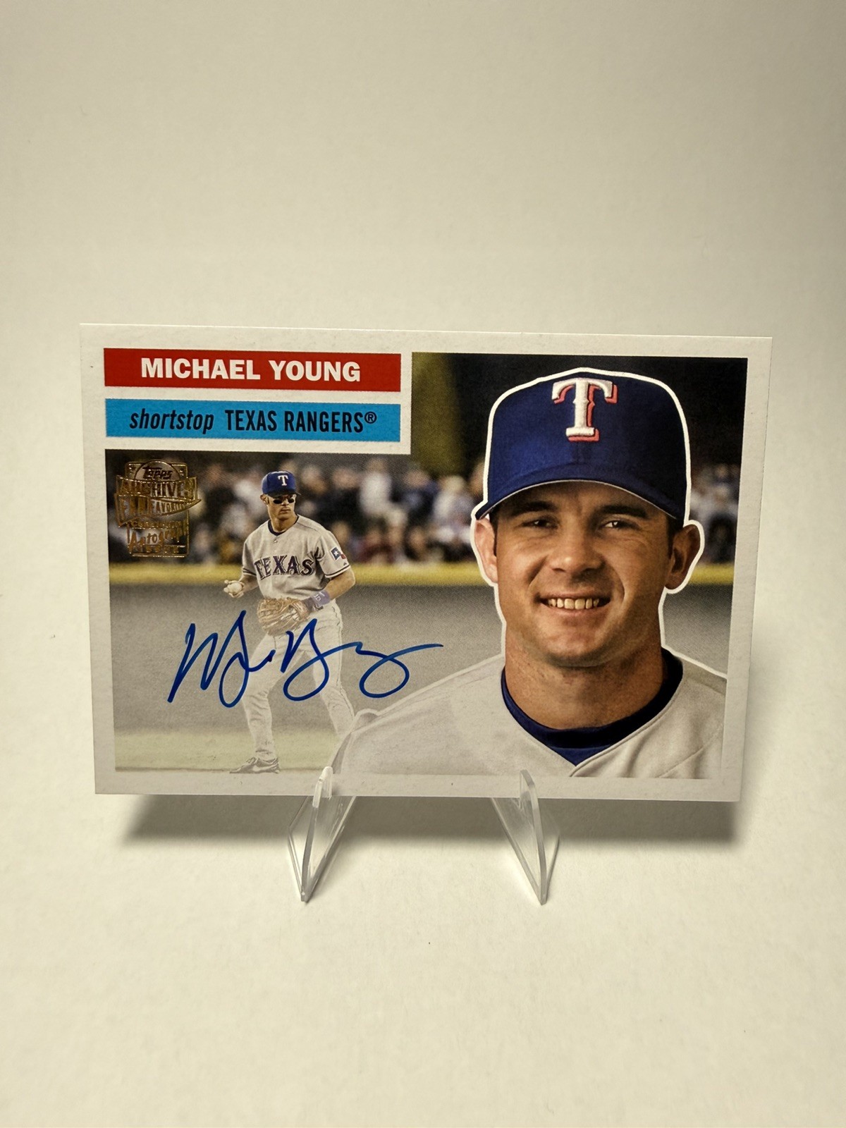 2025 Topps Archives Michael Young 1956 Fan Favorites Auto #56FFA-MY Rangers