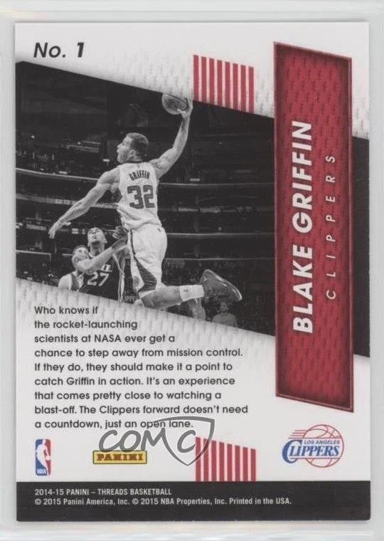 2014-15 Panini Threads High Flyers Blake Griffin #1 - Image 2 of 2