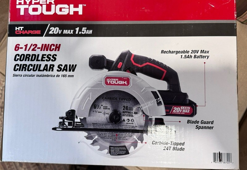 Hyper Tough 20V Brushless Circular Saw 6.5in Battery Charger