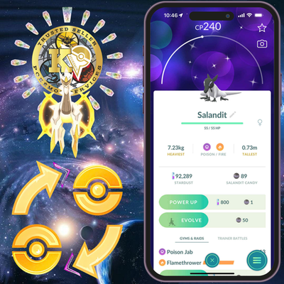 #ad P.T.CentraI—TRADE GO — Shiny Salandit Female —Caught in the WILD—Digital $4.00