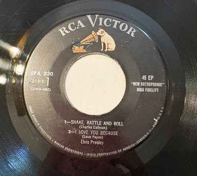Elvis Presley  Shake, Rattle and Roll  1956  RCA Victor EPA-830  EP  Rock  VG+