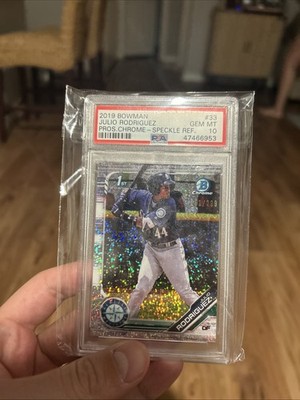 2019 Bowman Chrome Julio Rodriguez #33 Speckle /299 PSA 10 Mariners