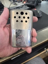 Vintage JON-e HAND WARMER - Silver Metal - Standard Size 4.5" x 2.75"