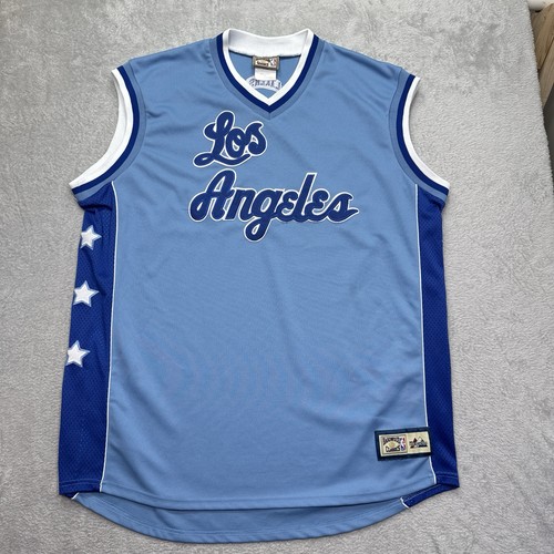 Majestic Hardwood Classics Los Angeles Lakers Jersey Baby Blue Mens XXL Sewn 
