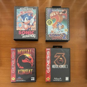 SEGA Genesis Game Lot w/ Manuals - Sonic, Mortal Kombat, Street Fighter, Sports