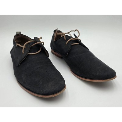 Call It Spring Men's Black Canvas Derby Shoes Lace Up Oxford Size 9 EUR 42