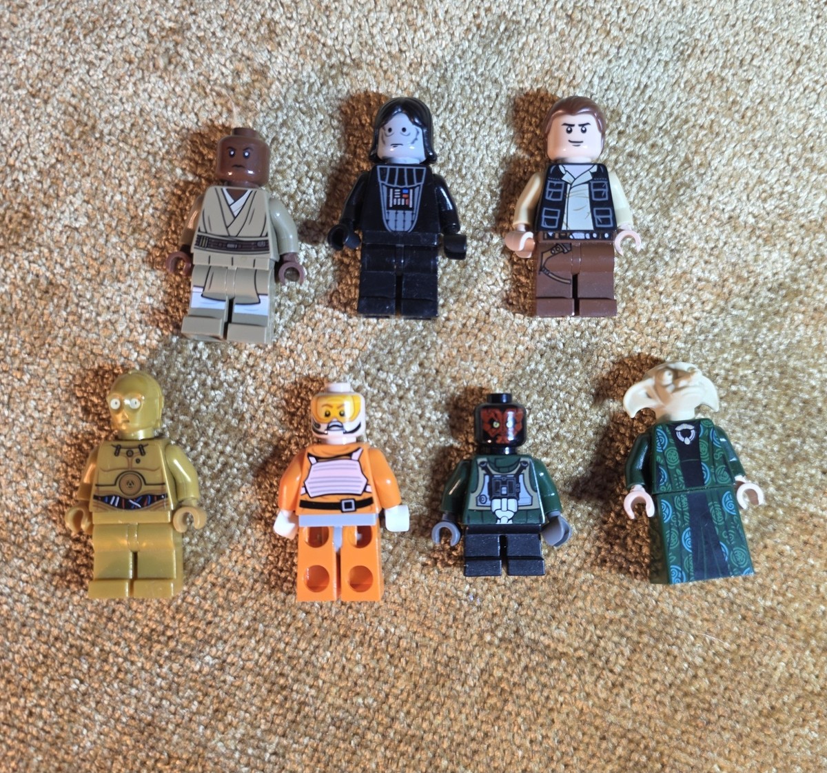 Lego STAR WARS Minifigures Lot Of 7 C-3PO Wes Jason Han Solo Darth