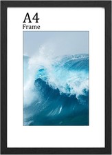 FamiPrts A4 Frame, Wooden A4 Picture Frames, Versatile Black A4 Frame, Dual Ori