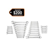 Husky Sae And Metric Combination Wrench Set With Tray 32-piece