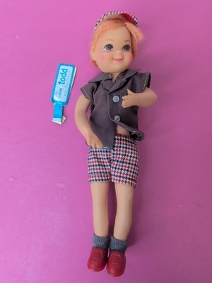 6'' Vintage Mattel Barbie Todd Redhead Doll All Original Wrist Tag Great Face #o