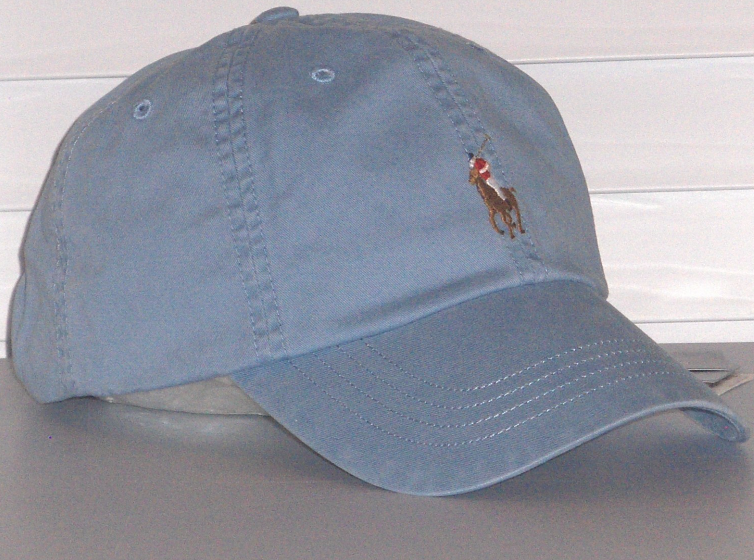 POLO RALPH LAUREN Cappello Uomo Pony Baseball Ball Berretto CINTURINO IN PELLE Blu Nuovo con etichette
