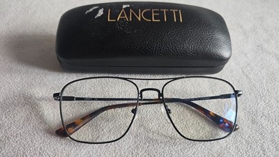 Lancetti schwarze BRILLE / Brillengestell. LN 10086. Mit Koffer.